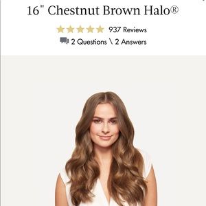 LUXY Halo hair extensions chestnut brown 16”